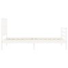 vidaXL Giroletto con Testiera Bianco Single in Legno Massello
