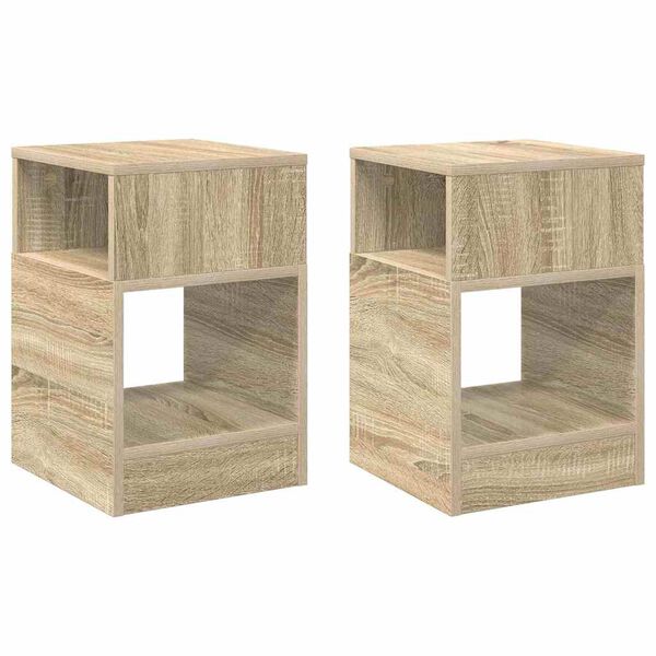 vidaXL Tavolino 2 pcs Rovere Sonoma 30,5 x 30 x 45 cm