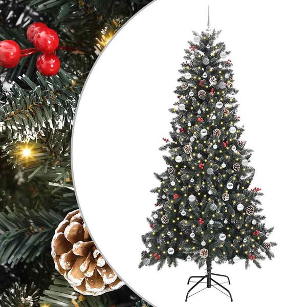 vidaXL Albero di Natale artificiale con 300 LED Verde 240 cm
