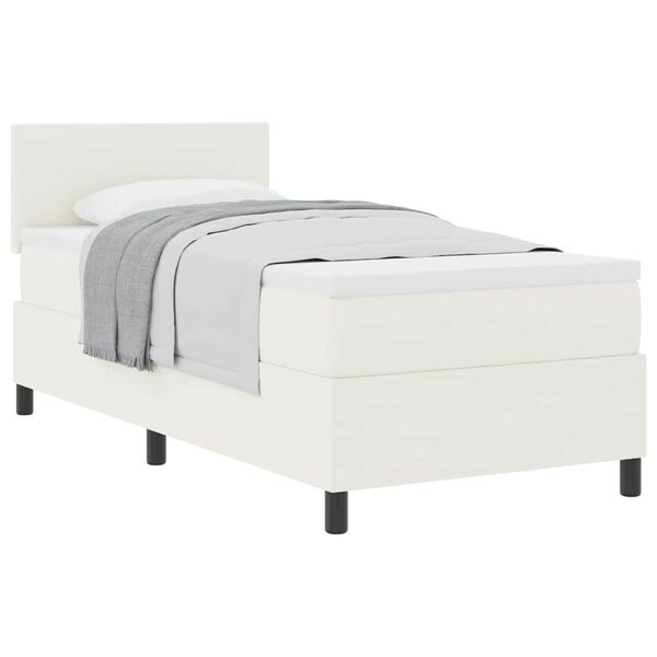 vidaXL Letto a molle Crema e Bianco 203 x 90 x 88 cm