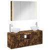vidaXL Set di Armadi da Bagno 4 pz Rovere Fumo Legno ingegnerizzato