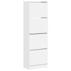 vidaXL Scarpiera con 4 Cassetti Ribaltabili Bianca 60x34x187,5 cm