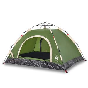 vidaXL Tenda da Campeggio 4 Persone Verde a Rilascio Rapido