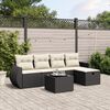 vidaXL Set Divani da Giardino 5 pz con Cuscini in Polyrattan Nero