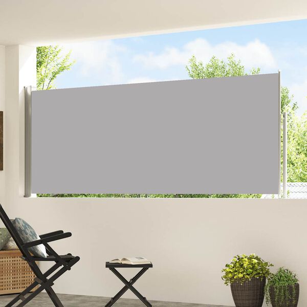 vidaXL Tenda Laterale Retrattile per Patio 120x500 cm Grigia