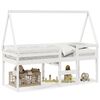 vidaXL Letto a Soppalco con Tetto Bianco 75x190 cm in Legno di Pino