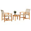 vidaXL Set da Bistrot 3 pz Beige in Polyrattan e Legno di Acacia