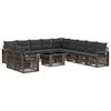 vidaXL Set Divano da Giardino 12 pz Grigio e Grigio Scuro polyrattan