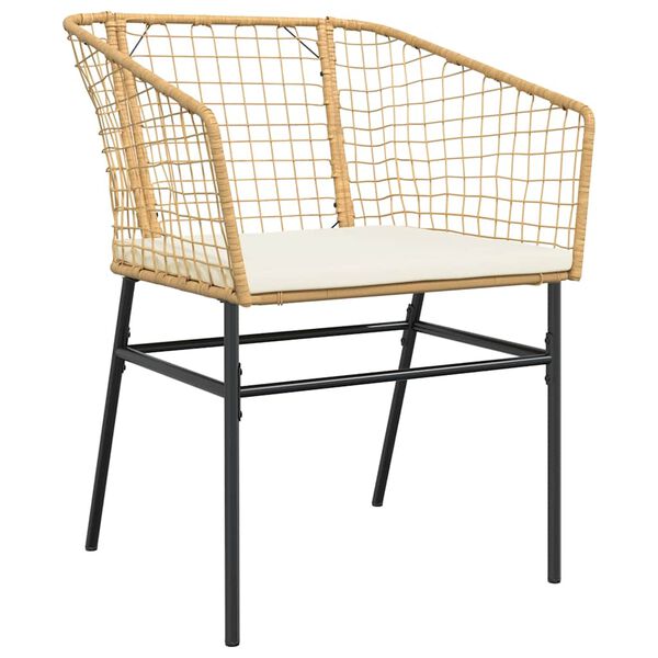 vidaXL Set Pranzo da Giardino 7pz con Cuscini Marrone Polyrattan Vetro