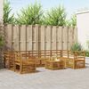 vidaXL Set divani 10 pcs Naturale Legno di Acacia Massello