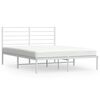 vidaXL Giroletto con Testiera Metallo Bianco 140x200 cm