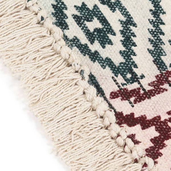 vidaXL Tappeto Kilim Tessuto a Mano in Cotone 120x180 cm Multicolore