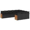 vidaXL Set Divani da Giardino 10pz con Cuscini in Polyrattan Nero