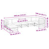 vidaXL Set Divani Giardino 7 pz Cuscini Legno Massello Abete Douglas