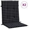 vidaXL Cuscini Sedia Schienale Basso 2 pz Motivo a Quadri Nero Tessuto