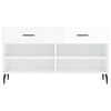 vidaXL Panca Porta Scarpe Bianco Lucido 102x35x55 cm Legno Multistrato