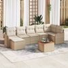 vidaXL Set Divano da Giardino 8 pcs Beige Poly Rattan