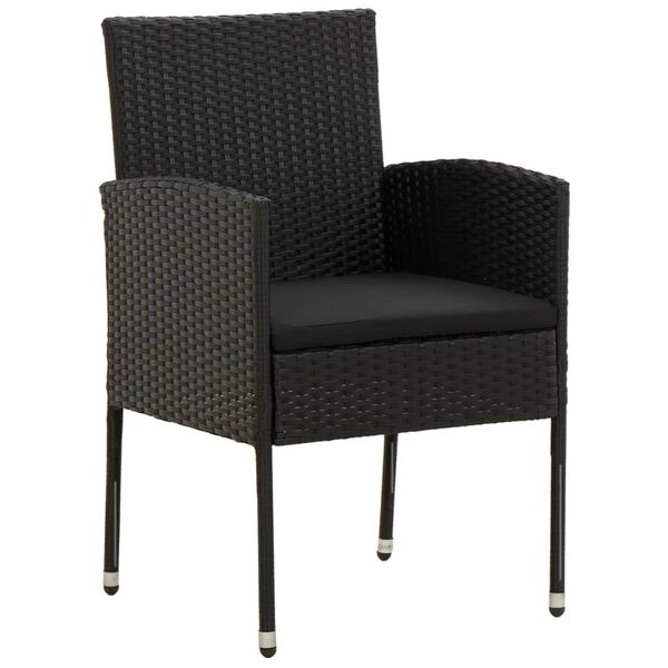 vidaXL Set da Pranzo da Giardino 9 pz in Polyrattan Nero