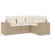 vidaXL Set Divano da Giardino 4 pz con Cuscini Beige in Polyrattan