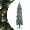 vidaXL Albero di Natale Artificiale Sottile Verde e Bianco 240 cm