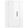 vidaXL Mobili Porta TV a Parete 2 pz Bianco Lucido 40x34,5x60 cm