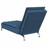 vidaXL Chaise Longue Massaggi Cuscino a Rullo Blu in Tessuto