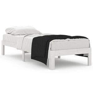 vidaXL Giroletto Bianco in Legno Massello 75x190 cm Small Single