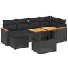 vidaXL Set Divani da Giardino con Cuscini 7pz Nero Polyrattan