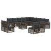 vidaXL Set Divano da Giardino 14 pcs Grigio e Grigio Scuro polyrattan