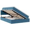 vidaXL Letto con contenitore LED e materasso Blu Scuro 140 x 200 cm