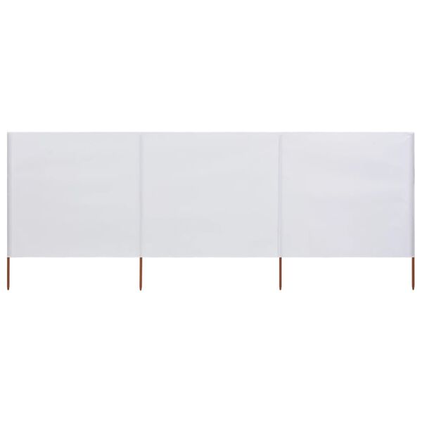 vidaXL Paravento a 3 Pannelli in Tessuto 400x160 cm Bianco Sabbia