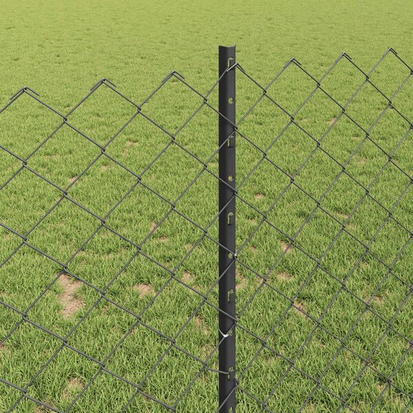 vidaXL Recinzione con Posto Grigio 1 x 10 m Acciaio e PVC