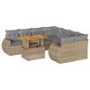 vidaXL Set Divano da Giardino 9 pz con Cuscini Beige in Polyrattan