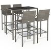 vidaXL Set da Bar da Giardino 5 pz Grigio in Polyrattan