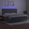 vidaXL Letto a Molle Materasso e LED Grigio Chiaro 200x200 cm Velluto