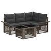 vidaXL Set Divano da Giardino 5 pz Grigio e Grigio Scuro polyrattan