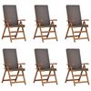vidaXL Sedia da Giardino 6 pz Marrone e Grigio Legno di teak solido