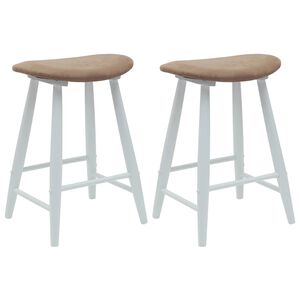 vidaXL Sedie da pranzo 2 pz Legno di gomma solido Bianco