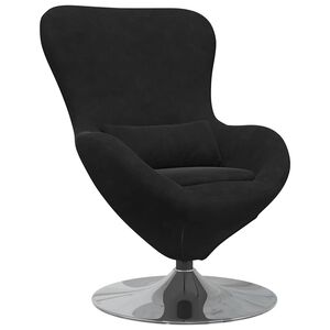 vidaXL Poltrona uovo Nero 63 x 73 x 90 cm Velluto