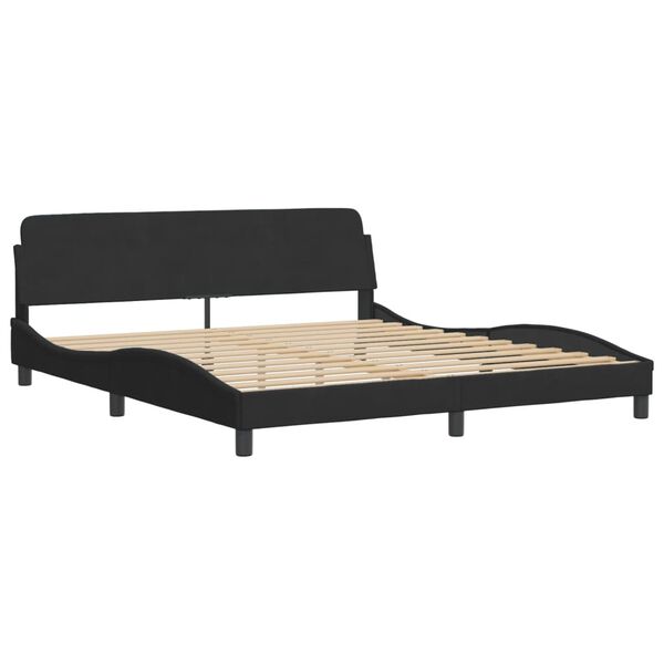 vidaXL Letto con Materasso Hanko Nero 180x200 cm in Velluto