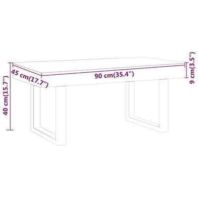vidaXL Tavolino da Salotto Grigio e Nero 90x45x40 cm in MDF e Ferro