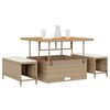 vidaXL Set da Pranzo per Giardino Beige Poly Rattan