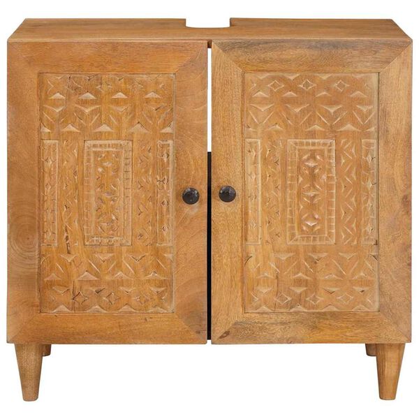 vidaXL Mobile da Bagno con porta Marrone Chiaro 62 x 33 x 58 cm