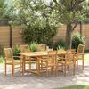 vidaXL Set da Pranzo per Giardino 7 pcs Marrone 200 x 100 x 75 cm