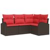 vidaXL Set Divano da Giardino Marrone polyrattan