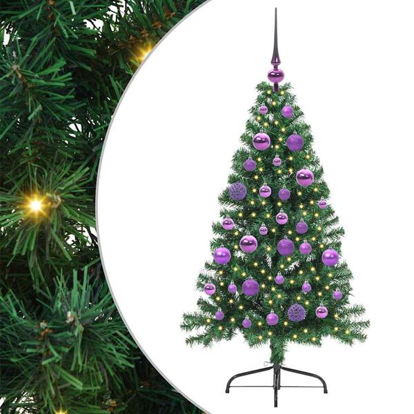 vidaXL Albero di Natale artificiale con luci integrate Verde 120 cm