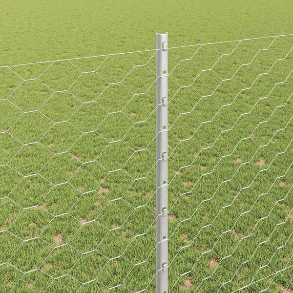 vidaXL Recinzione con Posto Argento 1,5 x 25 m Acciaio