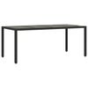 vidaXL Tavolo da Giardino Piano in Vetro Nero 190x90x75 cm Polyrattan