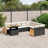 vidaXL Set Divani da Giardino 10pz con Cuscini in Polyrattan Nero