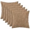 vidaXL Cuscino 6 pz HEERLEN Tortora 30 x 30 cm Fleece in microfibra